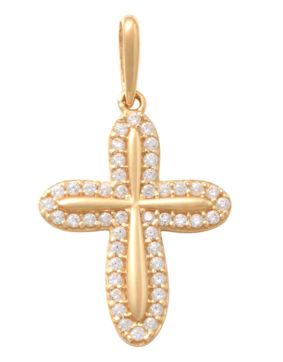 Lykken Crosses gold cross with cz