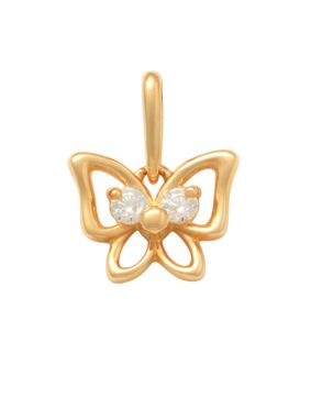 Lykken Symbols gold pendant butterfly