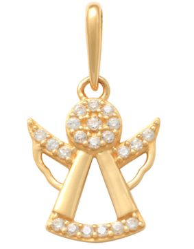 Lykken christening jewelry angel gold pendant