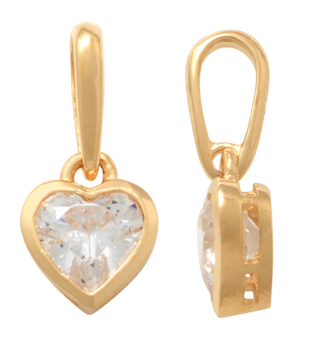 Lykka christening heart gold pendant 
