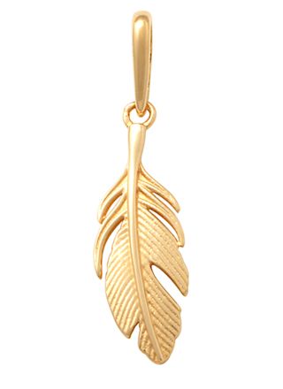 Lykka Symbols gold pendant feather