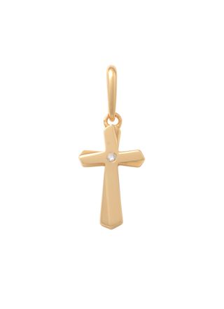 Lykka Crosses gold cross pendant with zirconia 11 mm