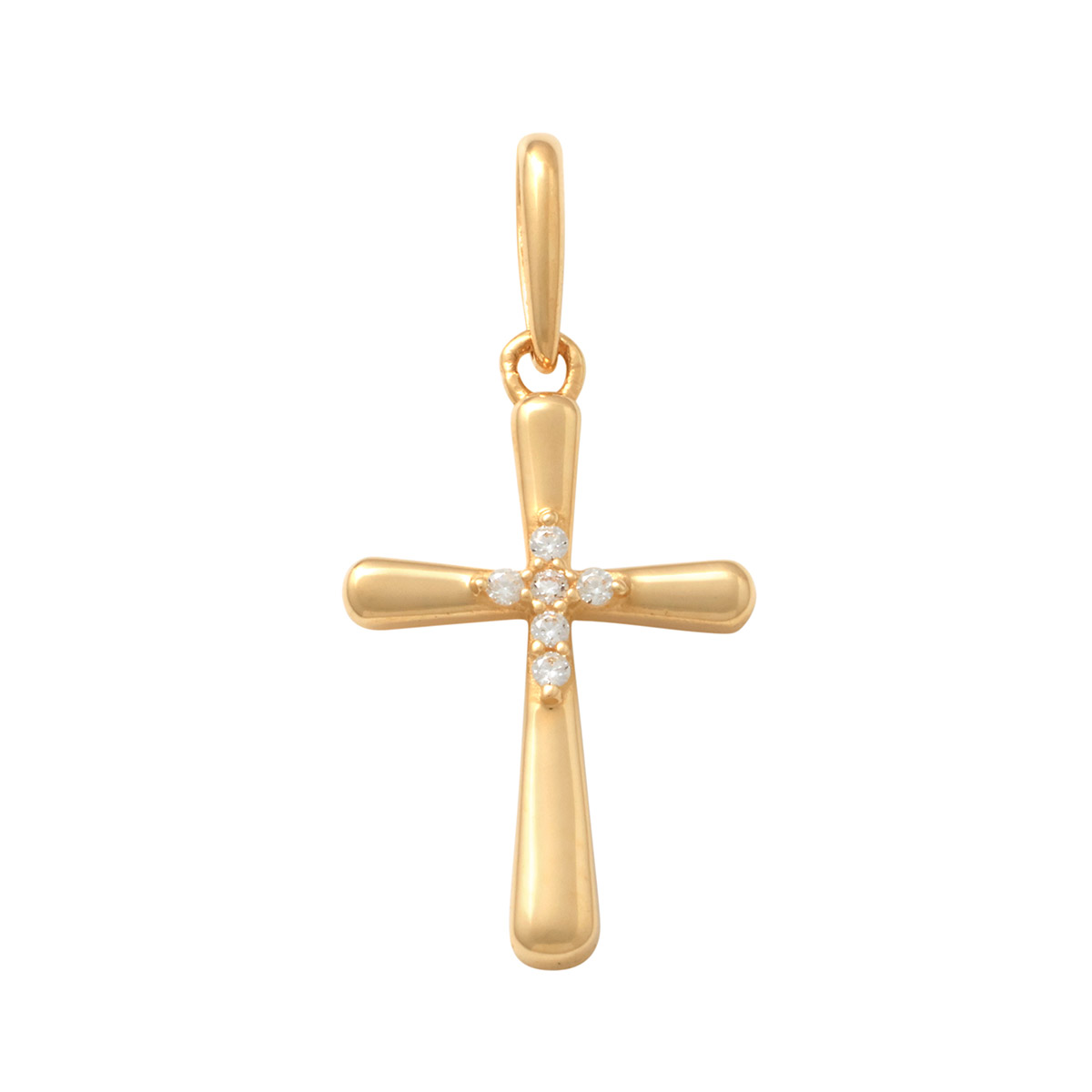 Lykka Crosses gold cross pendant with zirconia 14.1 mm