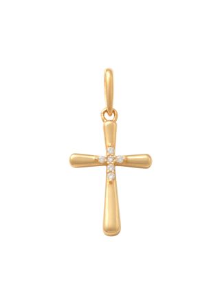 Lykka Crosses gold cross pendant with zirconia 14.1 mm