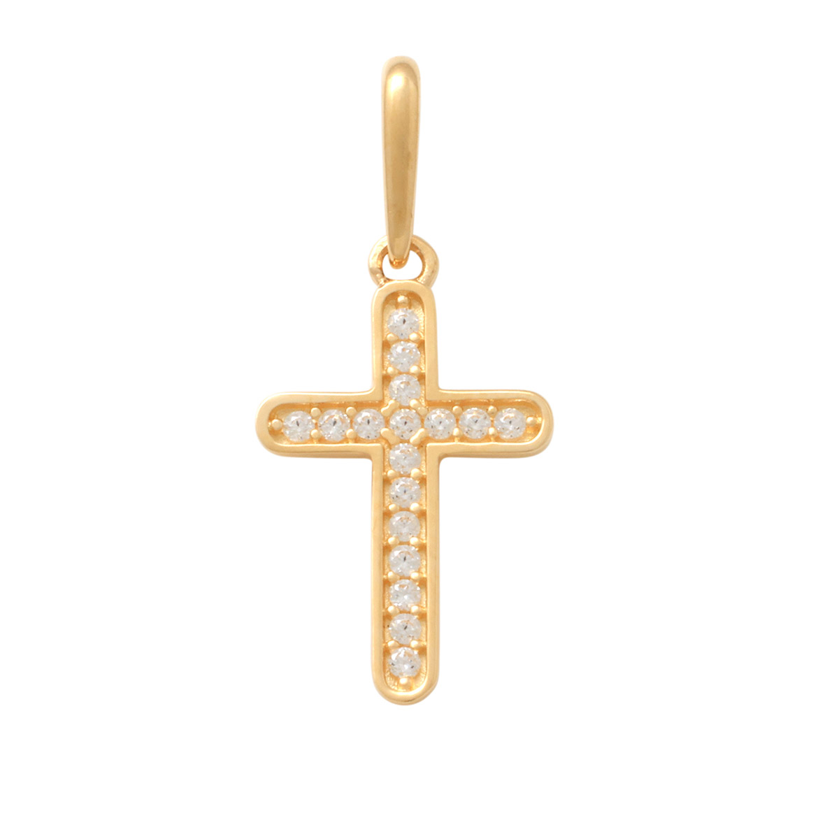 Lykka Crosses gold cross pendant with zirconia 12.4 mm