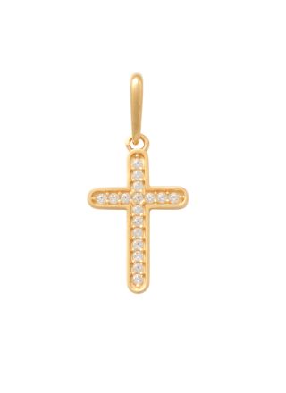 Lykka Crosses gold cross pendant with zirconia 12.4 mm