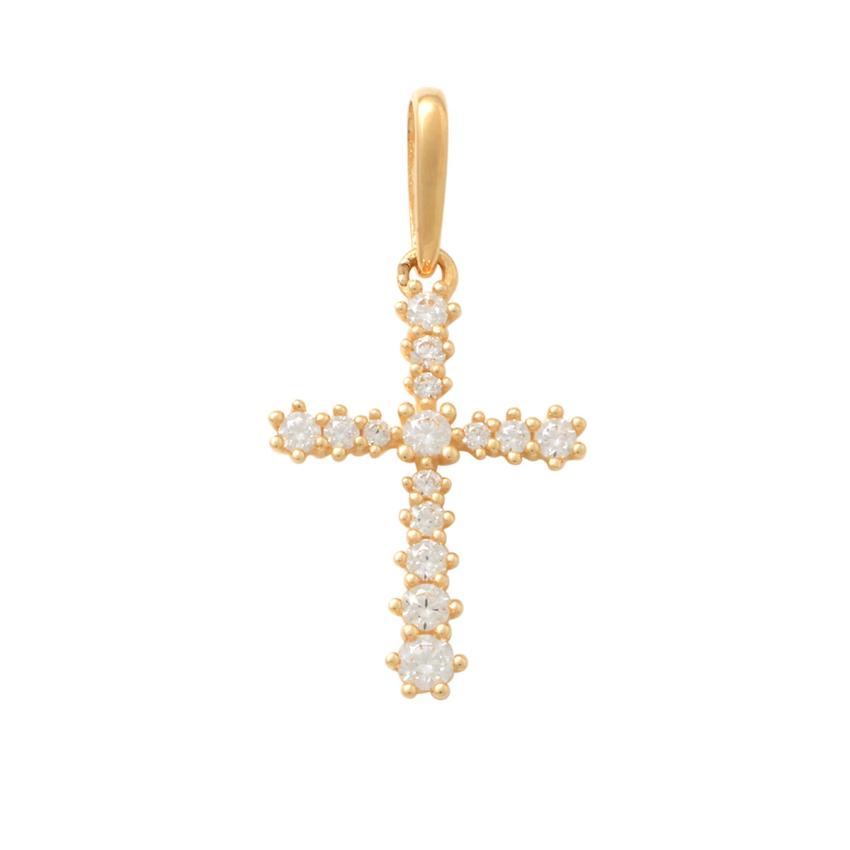 Lykka Crosses gold cross pendant with zirconia 13.2 mm