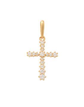 Lykken Crosses gold cross pendant with zirconia 13.2 mm