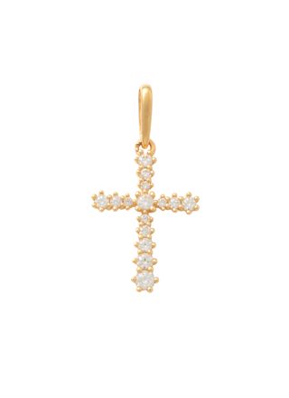 Lykka Crosses gold cross pendant with zirconia 13.2 mm