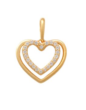 Lykken Hearts heart gold pendant zirconia 11,8mm