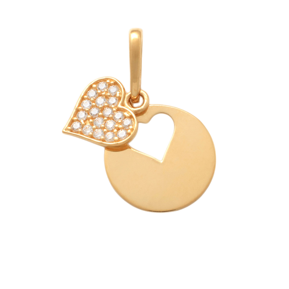 Lykka Hearts round heart gold pendant 8,9mm