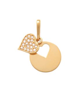 Lykken Hearts round heart gold pendant 8,9mm