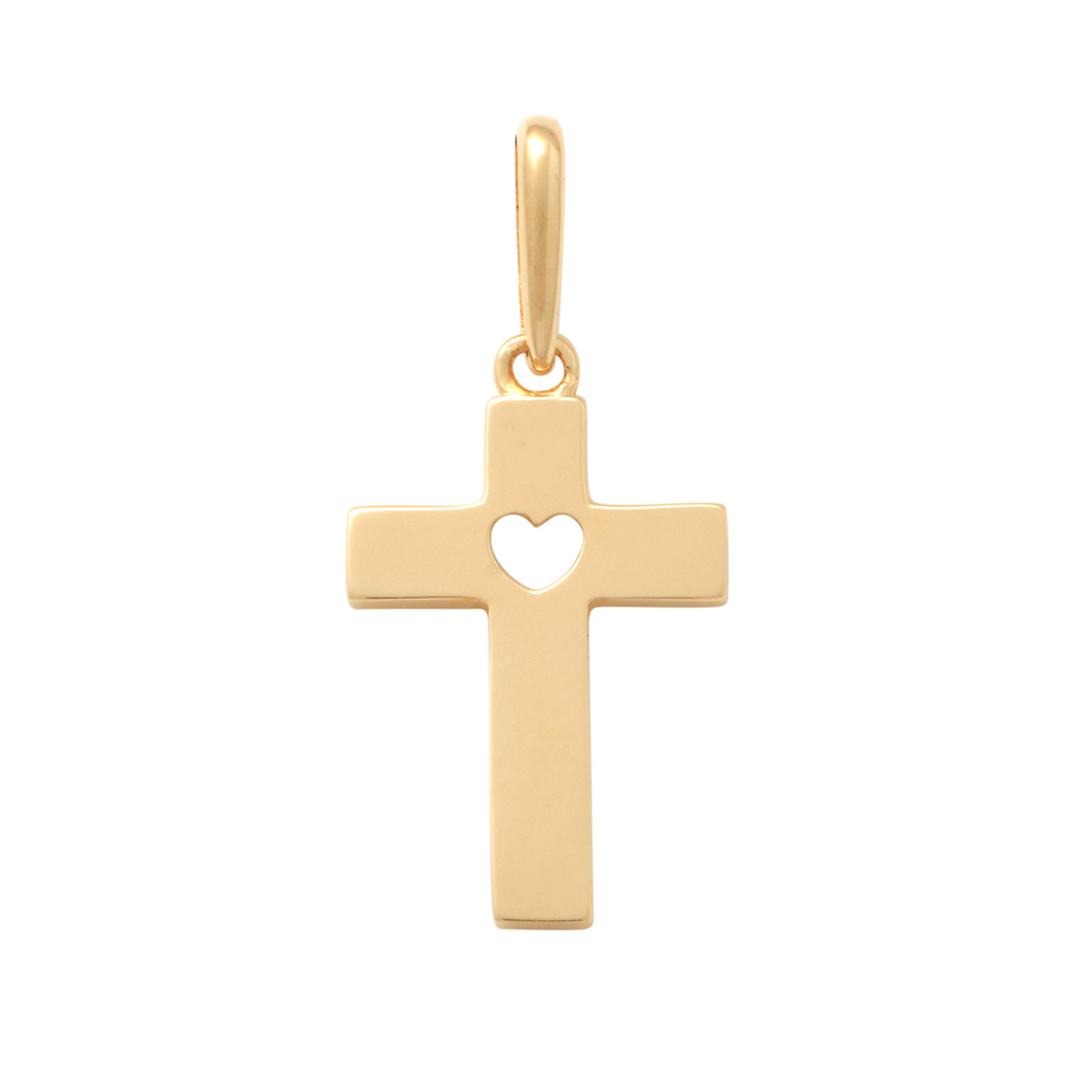 Lykka Crosses gold heart cross pendant 12.3 mm