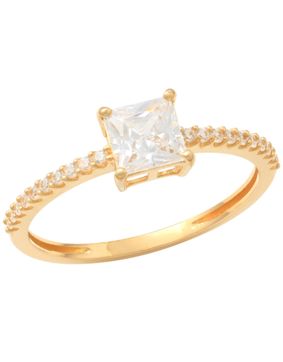Lykken Casuals Princess yellow gold ring