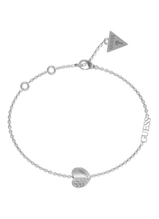 GUESS Lovely silver colored pave heart bracelet JUBB03036JWRHS