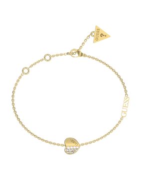 GUESS Lovely gold colored pave heart bracelet JUBB03036JWYGS