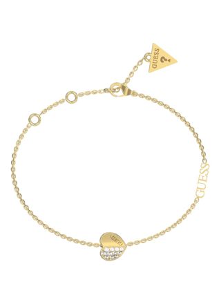 GUESS Lovely gold colored pave heart bracelet JUBB03036JWYGS