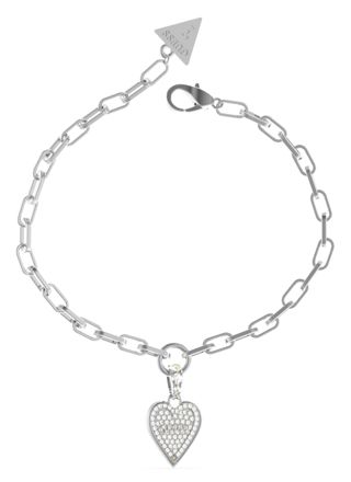 GUESS Love me tender silver colored pave heart bracelet JUBB03250JWRHS