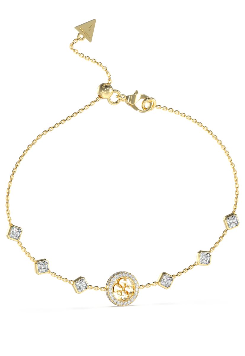 GUESS 4G Crush gold-colored bracelet with crystals JUBB04156JWYGT/U