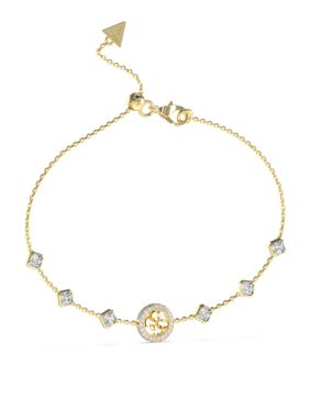 GUESS 4G Crush gold-colored bracelet with crystals JUBB04156JWYGT/U