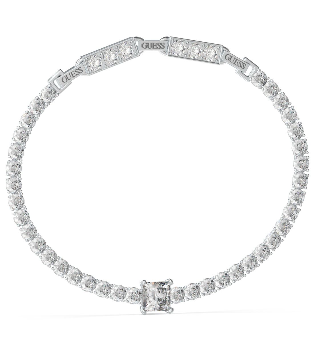 GUESS Love silver-colored tennis bracelet JUBB04219JWRHT/U