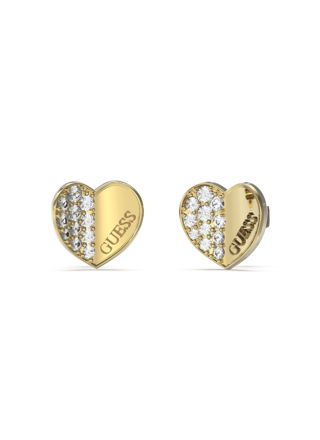 GUESS lovely gold colored pave heart earrings JUBE03038JWYGT/U