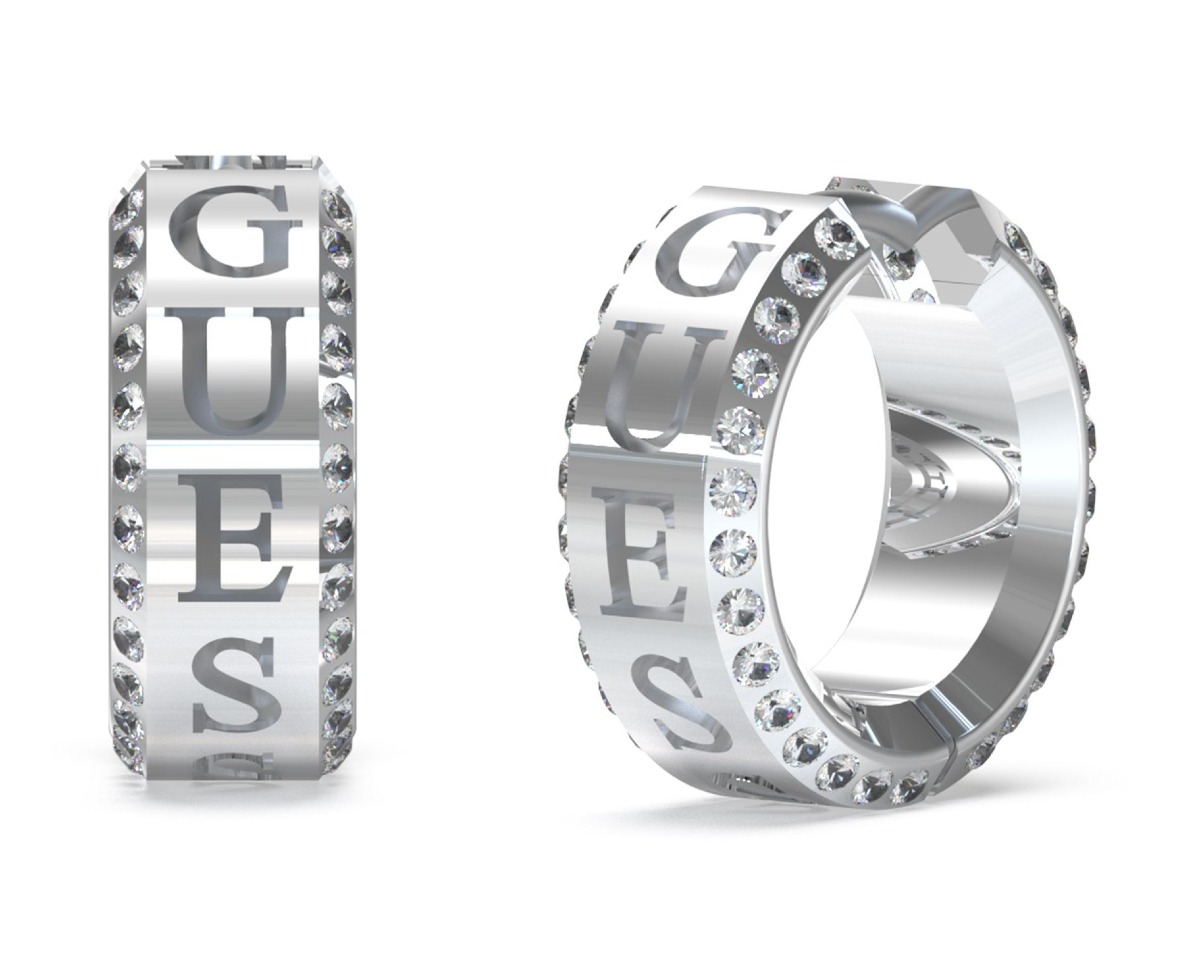 GUESS Just guess silver colored hoops JUBE03112JWRHT/U