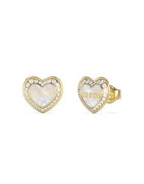 GUESS Love gold-colored heart earrings JUBE04028JWYGWHT/U