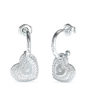 GUESS Love silver-colored big heart earrings JUBE04032JWRHT/U