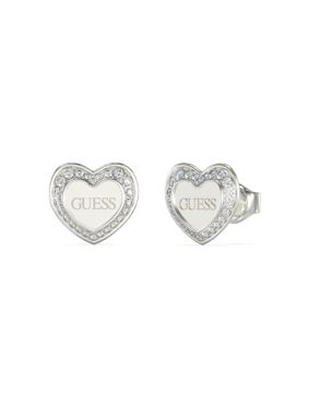 GUESS Love silver-colored heart earrings JUBE04035JWRHT/U
