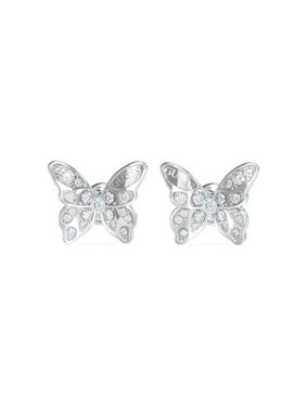 GUESS Chrysalis Pave silver-colored butterfly earrings JUBE04108JWRHT/U