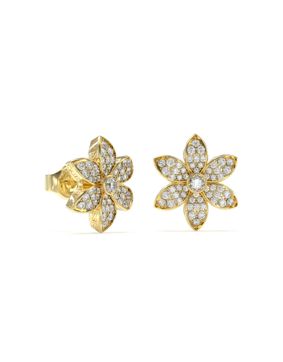 GUESS White Lotus gold-colored flower earrings JUBE04145JWYGT/U