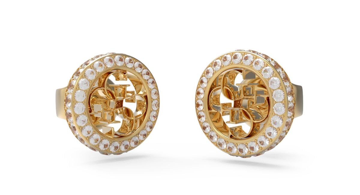 GUESS 4G Crush gold-colored stud earrings JUBE04164JWYGT/U