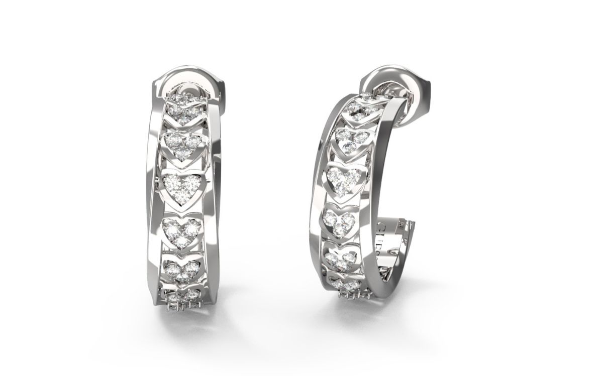 GUESS Mon amour silver-colored heart earrings JUBE04603JWRHT/U