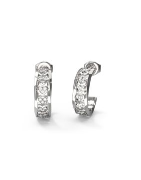GUESS Mon amour silver-colored heart earrings JUBE04603JWRHT/U