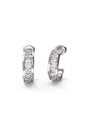 GUESS Mon amour silver-colored heart earrings JUBE04603JWRHT/U