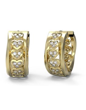 GUESS Mon amour gold-colored heart earrings JUBE04604JWYGT/U