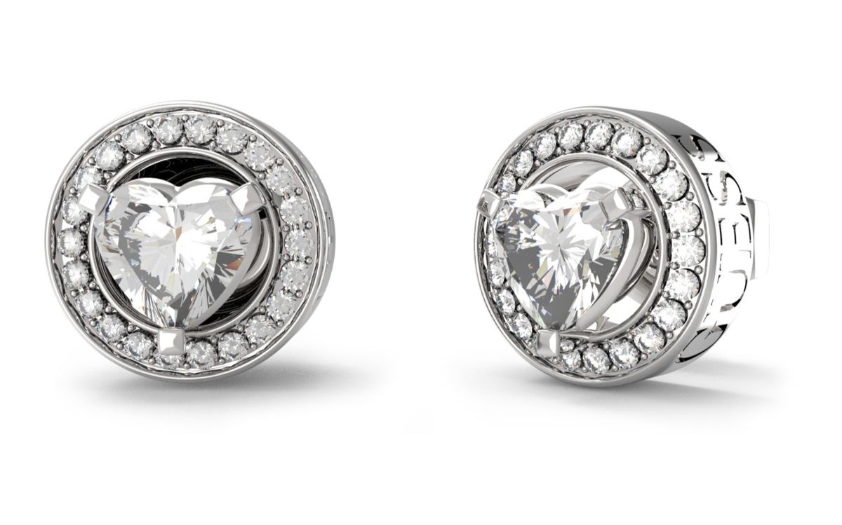 GUESS M'ama non m'ama silver-colored earrings JUBE04669JWRHT/U