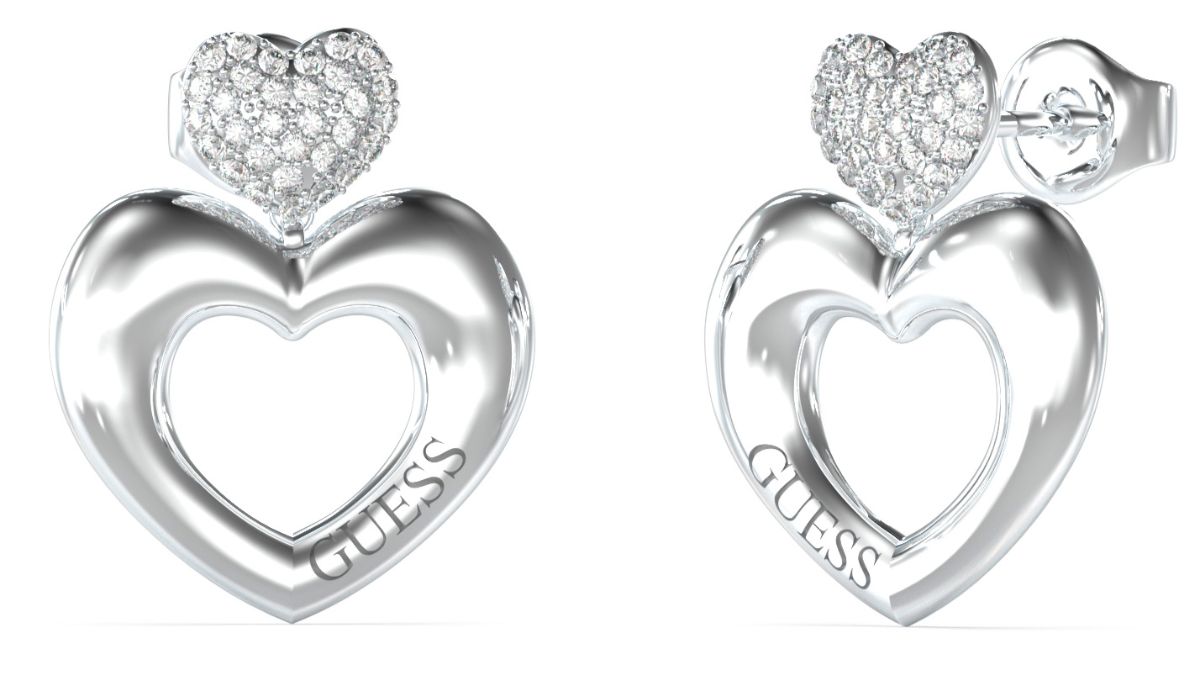 GUESS Crazy in love heart earrings JUBE05209JWRHT/U