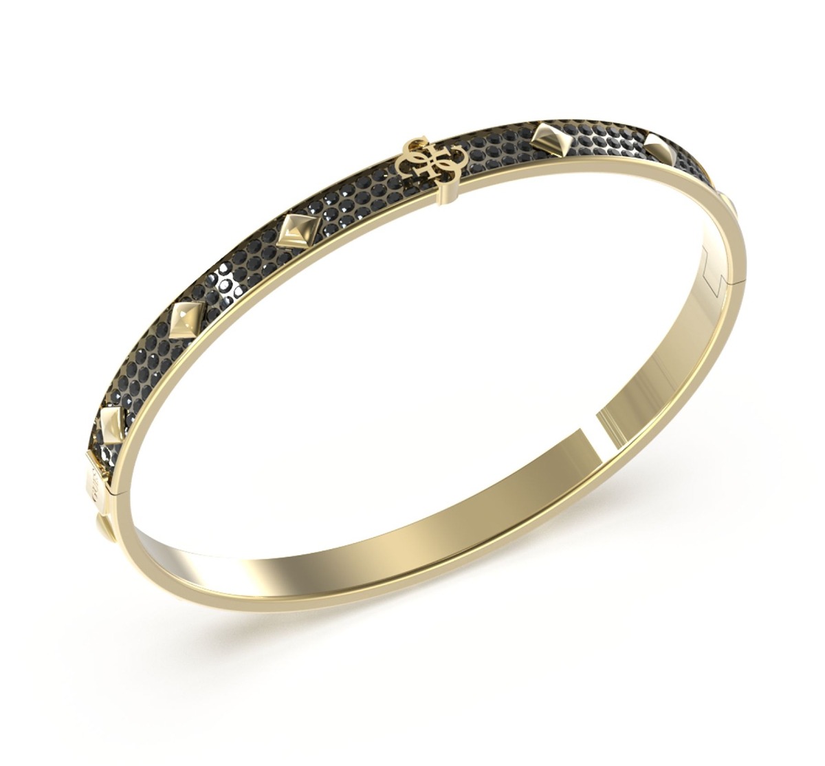 GUESS 4g xever gold colored black pave rannerengas JUMB03231JWYGBKL