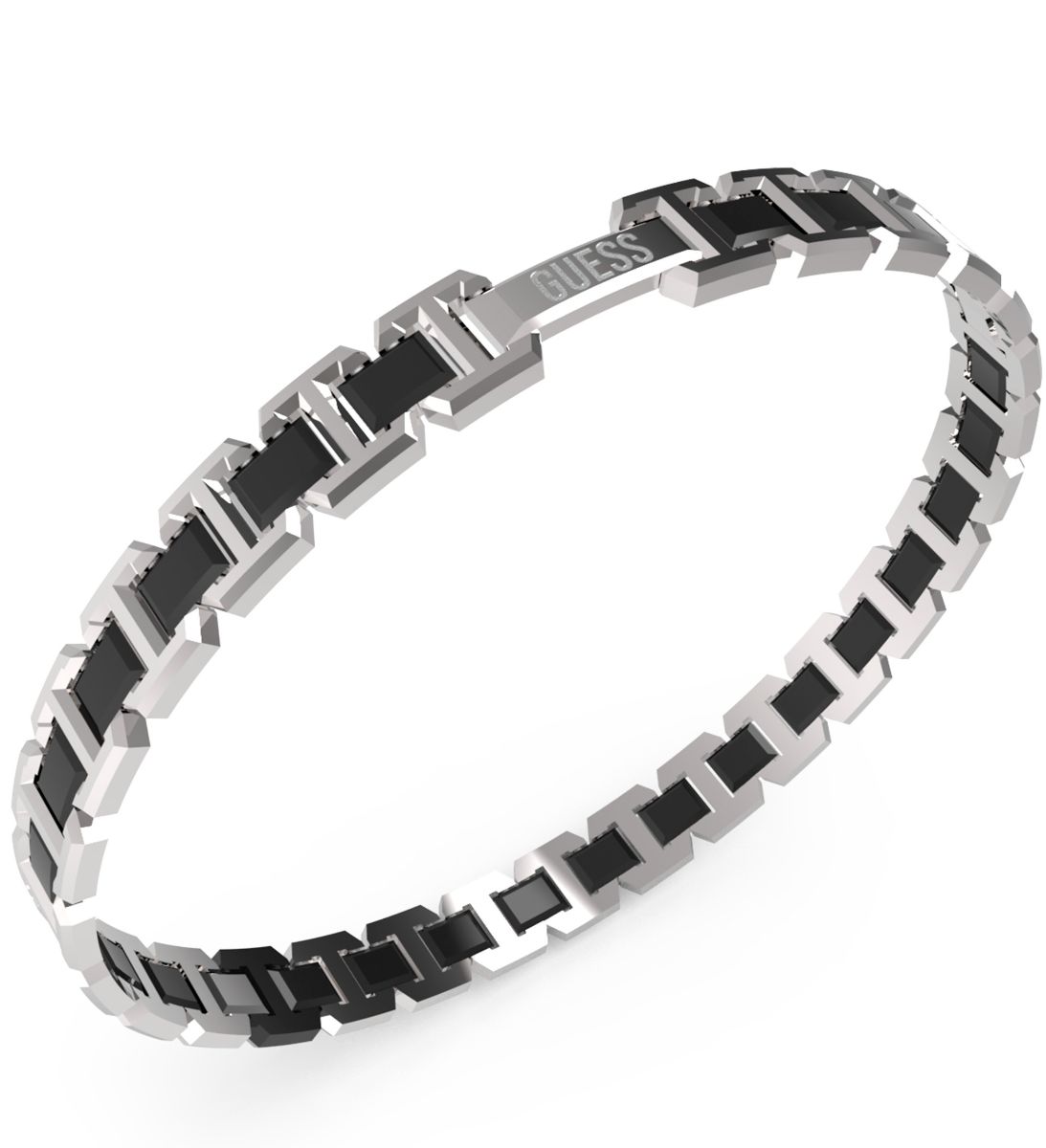 GUESS Montecarlo two-tone silver and black colored bracelet JUMB04030JWSTBKT/U