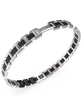 GUESS Montecarlo two-tone silver and black colored bracelet JUMB04030JWSTBKT/U