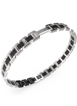 GUESS Montecarlo two-tone silver and black colored bracelet JUMB04030JWSTBKT/U