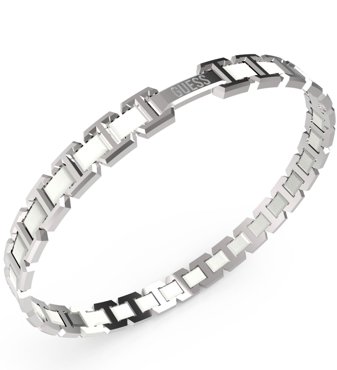 GUESS Montecarlo two-tone silver and white colored bracelet JUMB04030JWSTWIT/U