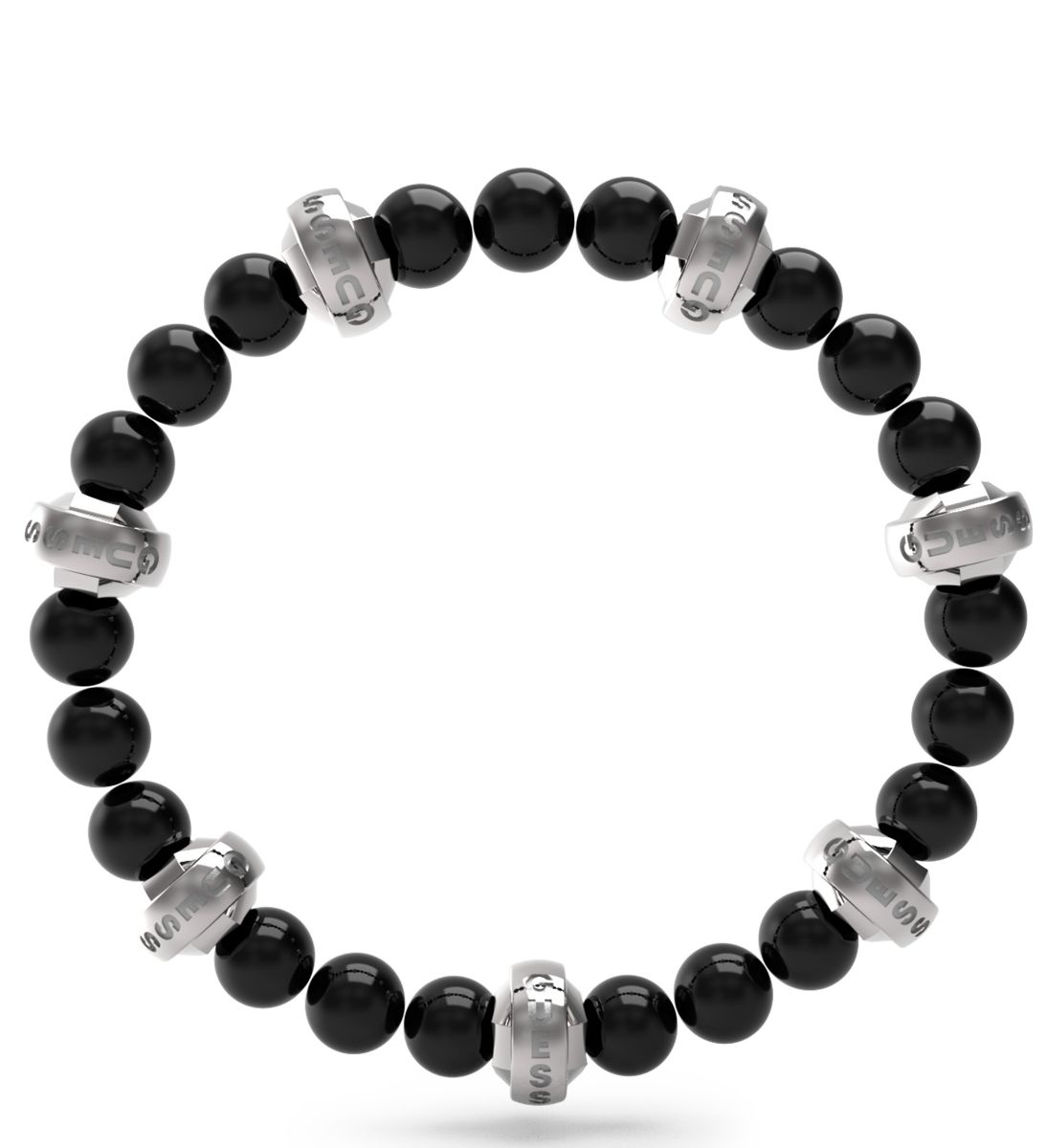 GUESS Edgy onyx-steel bracelet JUMB04057JWSTBKT/U