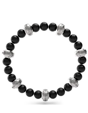 GUESS Edgy onyx-steel bracelet JUMB04057JWSTBKT/U