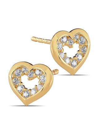 Goldearrings openheart clear zircon K-E31265Z