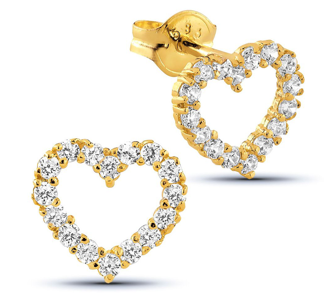Goldearrings openheart clear zircon K-E34586Z