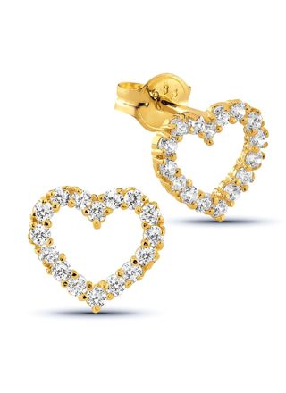 Goldearrings openheart clear zircon K-E34586Z