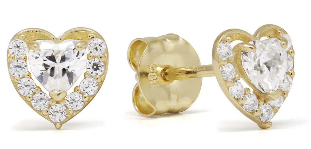 Goldearrings heart clear zircon K-E90968Z